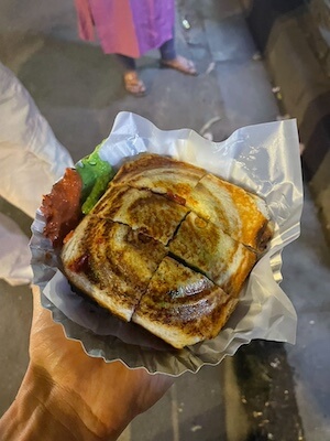 Vegetarian Toast Mumbai Sandwich